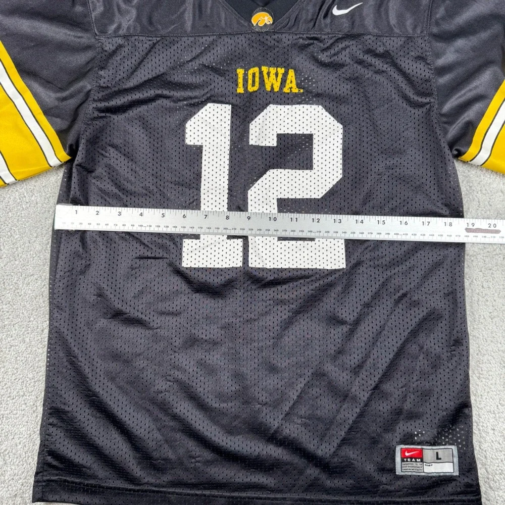 Iowa Hawkeyes Kids Football Jersey YOUTH L Black #12 Hawks Mesh Nike NCAA